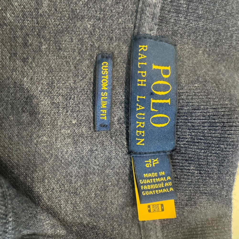 Polo Ralph Lauren Mens XL Custom Slim Fit Mesh Polo Shirt Heather Navy Blue - Picture 3 of 7